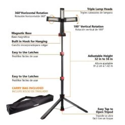 Husky 2200-Lumen Tripod 13 Husky 2200-Lumen Tripod -Husky Tools Shop husky work lights k40437 c3 1000