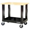 Husky Ready-To-Assemble 3 Ft. Portable Solid Wood Top Workbench With Casters In Black -Husky Tools Shop husky workbenches g3600s us 64 1000