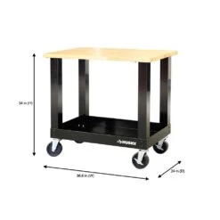 Husky Ready-To-Assemble 3 Ft. Portable Solid Wood Top Workbench With Casters In Black 14 Husky Ready-To-Assemble 3 Ft. Portable Solid Wood Top Workbench With Casters In Black -Husky Tools Shop husky workbenches g3600s us 76 1000
