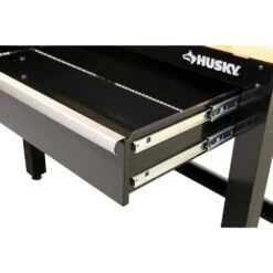 Husky 48 In. W X 20 In. D 1-Drawer Black Workbench With Pegboard And Solid Wood Top -Husky Tools Shop husky workbenches g4801s us 1d 1000