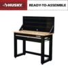 Husky 48 In. W X 20 In. D 1-Drawer Black Workbench With Pegboard And Solid Wood Top 2 Husky 48 In. W X 20 In. D 1-Drawer Black Workbench With Pegboard And Solid Wood Top -Husky Tools Shop husky workbenches g4801s us 64 1000