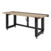 Husky Ready-To-Assemble 6 Ft. Folding Adjustable Height Solid Wood Top Workbench In Black -Husky Tools Shop husky workbenches g7200fw us 64 1000