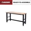 Husky 72 In. W X 24 In. D Adjustable Height Black Workbench For Ready To Assemble Steel Garage Storage System -Husky Tools Shop husky workbenches g7200s us 64 1000