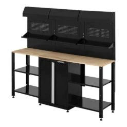 Husky Ready-to-Assemble 80 In. W X 19.5 In. D Steel Garage Workstation In Black -Husky Tools Shop husky workbenches g79009s1 us d4 1000