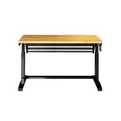 Husky Tool Storage 46 In. W X 24 In. D 2-Drawer Adjustable Height Black Worktable With Solid Wood Top -Husky Tools Shop husky workbenches holt4602b12 c3 1000
