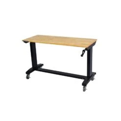 Husky 46 In. Wide X 18 In. Deep Adjustable Height Work Table With Wood Top, Gloss Black -Husky Tools Shop husky workbenches holt46xdb13 d4 1000