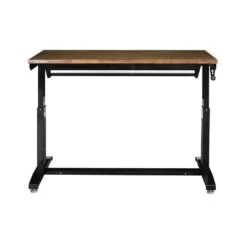 Husky 52 In. W X 24 In. D 1-Drawer Adjustable Height Gloss Black Workbench With Dark Stained Wood Top -Husky Tools Shop husky workbenches holt5201b11 1d 1000