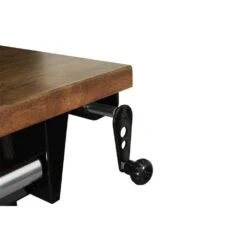 Husky 52 In. W X 24 In. D 1-Drawer Adjustable Height Gloss Black Workbench With Dark Stained Wood Top -Husky Tools Shop husky workbenches holt5201b11 66 1000