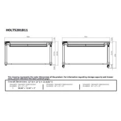 Husky 52 In. W X 24 In. D 1-Drawer Adjustable Height Gloss Black Workbench With Dark Stained Wood Top -Husky Tools Shop husky workbenches holt5201b11 d4 1000