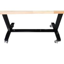 Husky 52 In. W X 24 In. D Adjustable Height Solid Wood Top Workbench Table In Black -Husky Tools Shop husky workbenches holt52xdb12 4f 1000