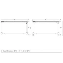 Husky 52 In. W X 24 In. D Adjustable Height Solid Wood Top Workbench Table In Black -Husky Tools Shop husky workbenches holt52xdb12 d4 1000