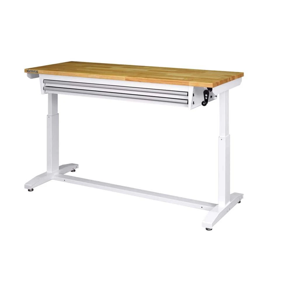 Husky Tool Storage 62 In. W White Adjustable Height Work Table With 2-Drawers 9 Husky Tool Storage 62 In. W White Adjustable Height Work Table With 2-Drawers - Image 7