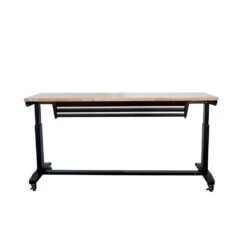 Husky 72 In. W X 24 In. D 2-Drawer Adjustable Height Black Workbench Table With Solid Wood Top 26 Husky 72 In. W X 24 In. D 2-Drawer Adjustable Height Black Workbench Table With Solid Wood Top -Husky Tools Shop husky workbenches hotl7202b12 44 1000