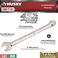 Husky BITE SAE And Metric Combination Wrench Set (20-Piece) -Husky Tools Shop husky wrench sets hbcw20xlsmcb 66 1000