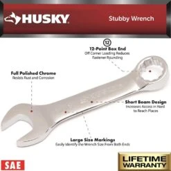 Husky Stubby SAE Combination Wrench Set (7-Piece) -Husky Tools Shop husky wrench sets hstw7pcsaen 05 40 1000