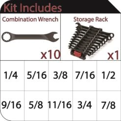 Husky Universal SAE Combination Wrench (10-Piece) -Husky Tools Shop husky wrench sets hxlspw10sae 05 e1 1000