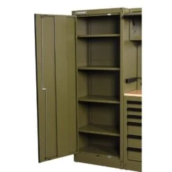 Husky 80.2 In. W X 75 In. H X 19.2 In. D Steel 8-Piece Garage Storage System In Matte Army Green With Solid Wood Worktop -Husky Tools Shop matte army green husky garage storage systems hgrgsuitearmy fa 1000