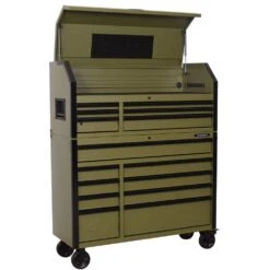 Husky Heavy Duty 52 In. W 15-Drawer Matte Army Green Rolling Tool Chest Combo