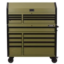 Husky Heavy Duty 52 In. W 15-Drawer Matte Army Green Rolling Tool Chest Combo -Husky Tools Shop matte army green husky tool chest combos h52ch6tr9hdv4ar a0 1000