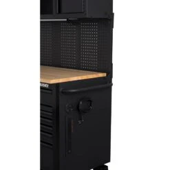 Husky 56 In. W X 27.6 In. D 10-Drawer Matte Black Heavy-Duty Mobile Workbench With Pegboard And Top Cabinets -Husky Tools Shop matte black husky mobile workbenches h56ultwsmb 31 1000