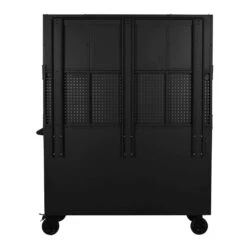 Husky 56 In. W X 27.6 In. D 10-Drawer Matte Black Heavy-Duty Mobile Workbench With Pegboard And Top Cabinets -Husky Tools Shop matte black husky mobile workbenches h56ultwsmb 66 1000