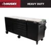 Husky 84 In. W X 24 In. D 9-Drawer Heavy-Duty Mobile Workbench With Stainless Steel Top In Matte Black -Husky Tools Shop matte black husky mobile workbenches hotc8409bb1m 64 1000
