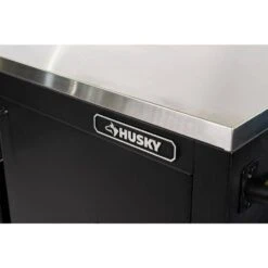 Husky 84 In. W X 24 In. D 9-Drawer Heavy-Duty Mobile Workbench With Stainless Steel Top In Matte Black -Husky Tools Shop matte black husky mobile workbenches hotc8409bb1m 66 1000