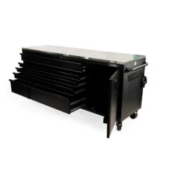 Husky 84 In. W X 24 In. D 9-Drawer Heavy-Duty Mobile Workbench With Stainless Steel Top In Matte Black -Husky Tools Shop matte black husky mobile workbenches hotc8409bb1m c3 1000