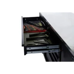 Husky 84 In. W X 24 In. D 9-Drawer Heavy-Duty Mobile Workbench With Stainless Steel Top In Matte Black -Husky Tools Shop matte black husky mobile workbenches hotc8409bb1m d4 1000