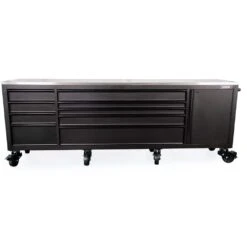 Husky 108 In. W X 24 In. D 9-Drawer Heavy-Duty Mobile Workbench With Stainless Steel Top In Matte Black -Husky Tools Shop matte black husky mobile workbenches hotca809bb1m 4f 1000