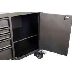 Husky 108 In. W X 24 In. D 9-Drawer Heavy-Duty Mobile Workbench With Stainless Steel Top In Matte Black -Husky Tools Shop matte black husky mobile workbenches hotca809bb1m 76 1000