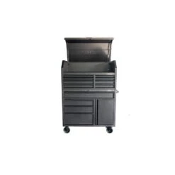 Husky HD 46 In. Wide 24.5 In. Deep 12-Drawer Tool Chest And Rolling Cab Set, Matte Black -Husky Tools Shop matte black husky tool chest combos hotc4612bb1s fa 1000
