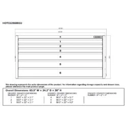Husky HD 62 In. Wide X 24 In Deep Modular 6-Drawer Top Chest, Matte Black -Husky Tools Shop matte black husky top tool chests hotc6206bb1u 1d 1000
