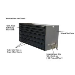 Husky HD 62 In. Wide X 24 In Deep Modular 6-Drawer Top Chest, Matte Black -Husky Tools Shop matte black husky top tool chests hotc6206bb1u 31 1000