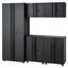 Husky 5-Piece Regular Duty Welded Steel Garage Storage System In Black (78.4 In. W X 75 In. H X 19.6 In. D) -Husky Tools Shop matte black power coating husky garage storage systems gs07805 2d 64 1000