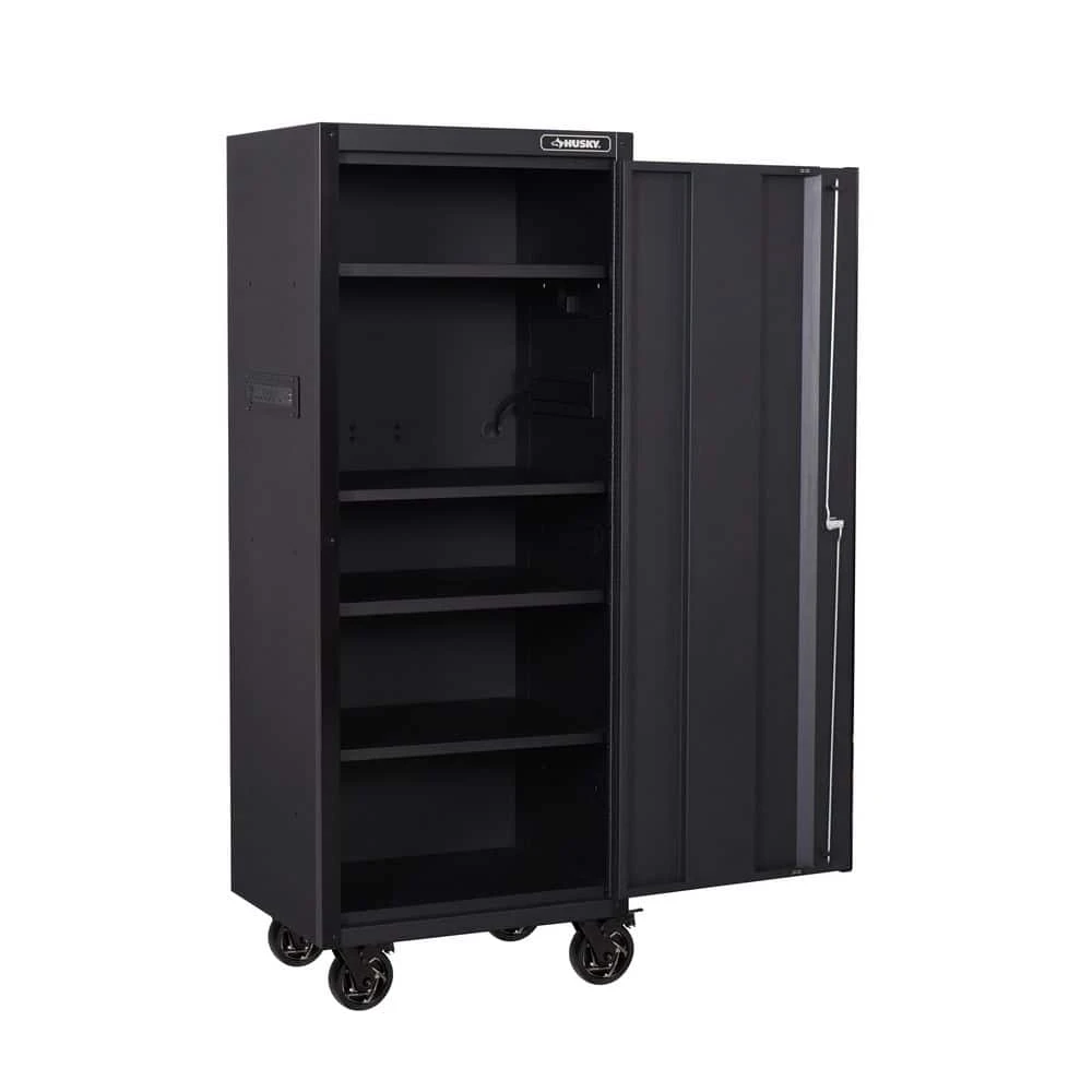 Husky Tool Storage 27 In. W X 23 In. D Heavy Duty Matte Black 4-Shelf Rolling Side Tool Locker 14 Husky Tool Storage 27 In. W X 23 In. D Heavy Duty Matte Black 4-Shelf Rolling Side Tool Locker - Image 12
