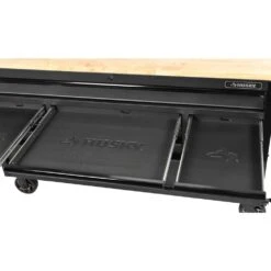 Husky 61 In. W X 23 In. D Heavy Duty 15-Drawer Mobile Workbench Tool Chest With Solid Wood Top In Matte Black -Husky Tools Shop matte black with black trim husky mobile workbenches h61mwc15hp c 1f 1000