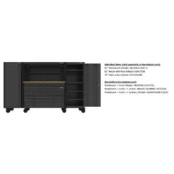 Husky 61 In. W X 23 In. D Heavy Duty 15-Drawer Mobile Workbench Tool Chest With Solid Wood Top In Matte Black -Husky Tools Shop matte black with black trim husky mobile workbenches h61mwc15hp c c3 1000