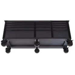 Husky Heavy-Duty 72 In. W X 24 In. D 15-Drawer Matte Black Mobile Workbench Cabinet With Solid Wood Top -Husky Tools Shop matte black with black trim husky mobile workbenches h72mwc15blk 1d 1000