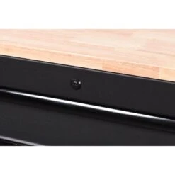 Husky Heavy-Duty 72 In. W X 24 In. D 15-Drawer Matte Black Mobile Workbench Cabinet With Solid Wood Top -Husky Tools Shop matte black with black trim husky mobile workbenches h72mwc15blk 1f 1000