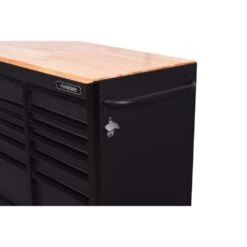 Husky Heavy-Duty 72 In. W X 24 In. D 15-Drawer Matte Black Mobile Workbench Cabinet With Solid Wood Top -Husky Tools Shop matte black with black trim husky mobile workbenches h72mwc15blk 44 1000