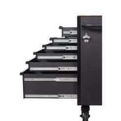 Husky Heavy-Duty 72 In. W X 24 In. D 15-Drawer Matte Black Mobile Workbench Cabinet With Solid Wood Top -Husky Tools Shop matte black with black trim husky mobile workbenches h72mwc15blk c3 1000