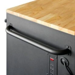 Husky 52 In. W X 25 In. D Heavy Duty 9-Drawer Mobile Workbench Cabinet With Adjustable-Height Hardwood Top In Matte Black -Husky Tools Shop matte black with black trim husky mobile workbenches holc5209bb1m d4 1000