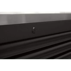 Husky Tool Storage 84 In. W X 24 In. D Heavy Duty Mobile Workbench Tool Chest With Stainless Steel Work Top In Matte Black -Husky Tools Shop matte black with black trim mobile workbenches hotc8422bb1m 44 1000