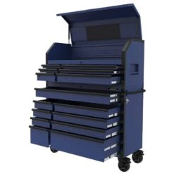 Husky Heavy-Duty 52 In. W 15-Drawer Matte Blue Steel Rolling Tool Chest Combo -Husky Tools Shop matte blue husky tool chest combos h52ch6tr9hdv4bl 40 1000