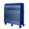 Husky 56 In. W X 22 In. D Heavy Duty 23-Drawer Combination Rolling Tool Chest And Top Tool Cabinet Set In Matte Blue -Husky Tools Shop matte blue with black finishes husky tool chest combos hotc5623bl2s 64 1000