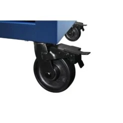 Husky 72 In. W X 24 In. D Heavy Duty 18-Drawer Adjustable Height Mobile Workbench With Solid Wood Top In Matte Blue -Husky Tools Shop matte blue with black trim husky mobile workbenches holc7218bl1m 1f 1000