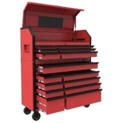 Husky Heavy-Duty 52 In. W 15-Drawer Matte Red Steel Rolling Tool Chest Combo -Husky Tools Shop matte red husky tool chest combos h52ch6tr9hdv4rd 40 1000