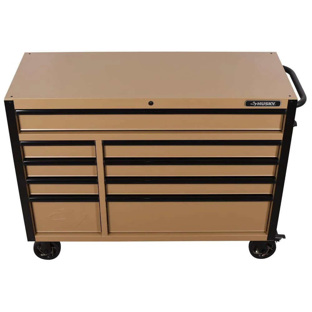Husky Heavy Duty 52 In. W 9-Drawer Matte Tan Rolling Tool Cabinet 6 Husky Heavy Duty 52 In. W 9-Drawer Matte Tan Rolling Tool Cabinet - Image 4