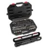 Husky 3/8 In. Drive Mechanics Tool Set With 3/8 In. Drive 20 Ft./lbs. To 100 Ft./lbs. Torque Wrench (71-Piece) -Husky Tools Shop mechanics tool sets h70mts3dtwcb 64 1000